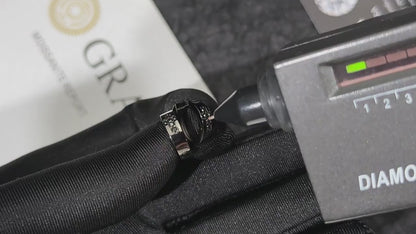 Men's Black Hoops With Cross Black Round Moissanite