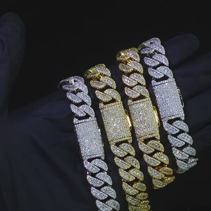 Iced Out VVS Moissanite 6MM to 12MM Cuban Chain For Men's With Strong Locking system