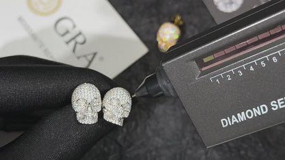 Exclusive Skull Head Men's Studs With Iced Out Moissanite