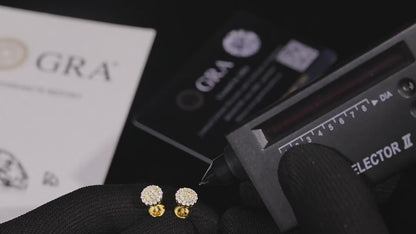 Iced Out Round Cut Moissanite Studs Earrings