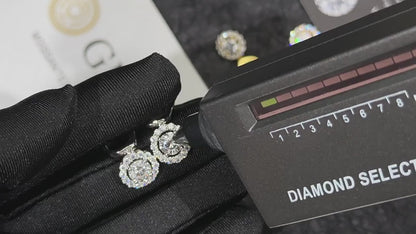 Men's Halo Round Cut Moissanite Dangles - Stearling 925