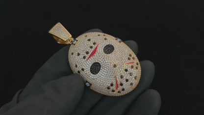 Jason Mask Pendent With Full Iced-Out Moissanite For Men's
