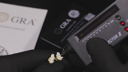 Iced Out Pray full Hands Earrings Studs - Hip Hop Jewelry