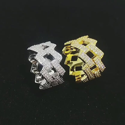 Diamond tester Passed Cuban Moissanite Iced Out Ring