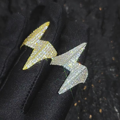 Iced out Lightening Flash VVS Moissanite Hip Hop Ring